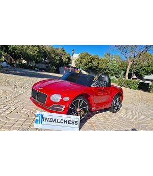 Coche eléctrico 12v Bentley 12v, ROJO, rc, 1-5 años, ruedas goma, asiento cuero - INDA440-AC